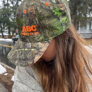Camo and Neon Orange Streetwear Hat